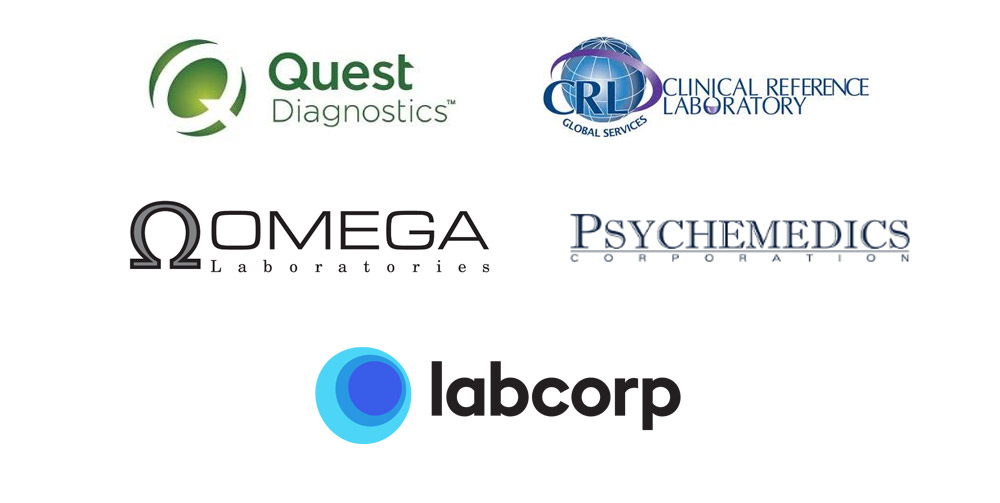 Quest Diagnostics, Clinical Reference Laboratory, Psychemedics, Omega Labnoratories, Alene eScreen